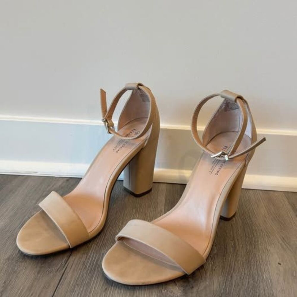 CALL IT SPRING nude block heel sandals size 9